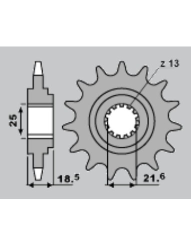 CHT ZĘBATKA PRZEDNIA 2119 14 (A4254065141) KAWASAKI Z750/Z800