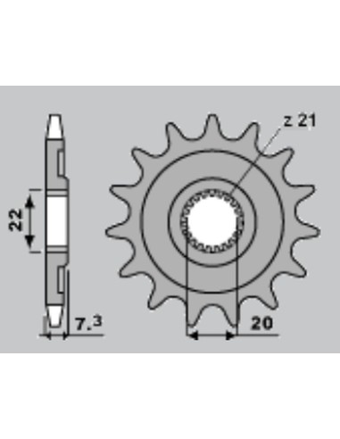 CHT ZĘBATKA PRZEDNIA 2120 12 HONDA CRF 250 '04-'17, CR 125 '04-'07 (JTF1323.12)