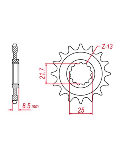 GROSSKOPF PROMOCJA ZĘBATKA PRZEDNIA 2137 16 KAWASAKI ZX -R '02-'03, Z 1000 '03-'06, ZX-10R '04-'20 (-1), ZX-10RR '17-'19 (-1),