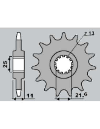 JR ZĘBATKA PRZEDNIA 2142 15 YAMAHA R6 '06-'09 (-1)