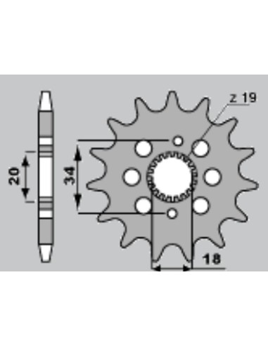 JR ZĘBATKA PRZEDNIA 2157 14 HONDA CRF 150R '07-'09