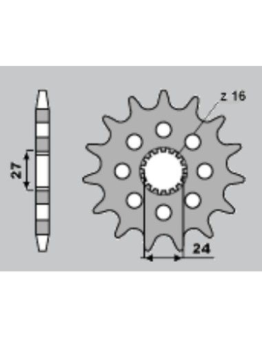 CHT ZĘBATKA PRZEDNIA 2190 16 SUZUKI GSXR 1000 '09-'13 (-1)