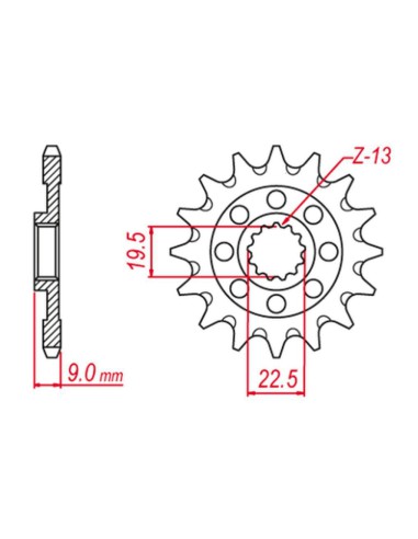 GROSSKOPF PROMOCJA ZĘBATKA PRZEDNIA 2259 14 (2292 14) SUZUKI RMZ 250 '13-'20 (+1) (JTF1442.14)