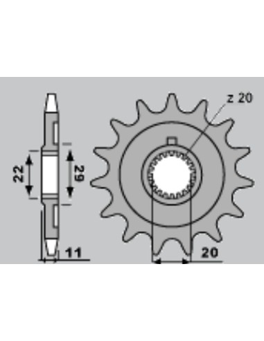 GROSSKOPF PROMOCJA ZĘBATKA PRZEDNIA 2275 14 SHERCO 125 SE-R '18-21, 250 SE F/SE F-R '14-20, 300 SE F '14-20 (ŁAŃC. 520)