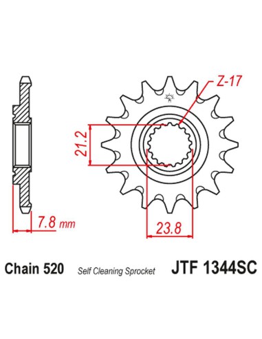 JT ZĘBATKA PRZEDNIA 2320 13 HONDA CRF 250R '18-'23 SAMOOCZYSZCZAJĄCA (232013JTSC) (ŁAŃC. 520)