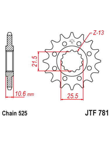 JT ZĘBATKA PRZEDNIA 2331 14 BENELLI BN 302 '15-'21, 500 LEONCINO '17-'21, TRK 502 '17-'21, TRX 502X '18- , MULTISTRADA 1158