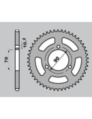 JR ZĘBATKA TYLNA 239 42 HONDA MTX 80R '83-'86 (JTR239.42)