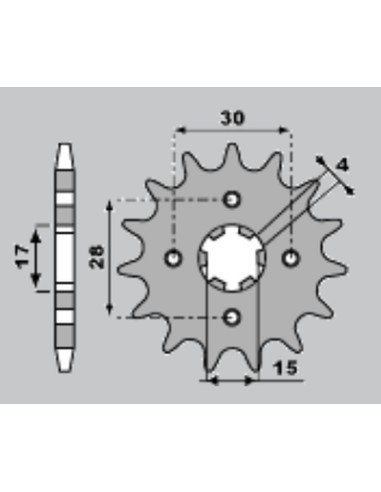 CHT ZĘBATKA PRZEDNIA 255 14 HONDA MTX 80R '83-'85