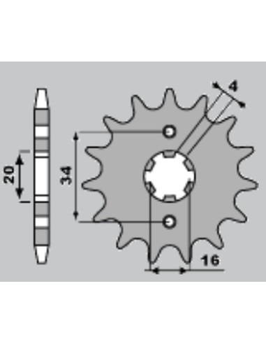 PBR ZĘBATKA PRZEDNIA 263 13 18NC YAMAHA TTR 125 09-12 (ŁAŃC. 428)