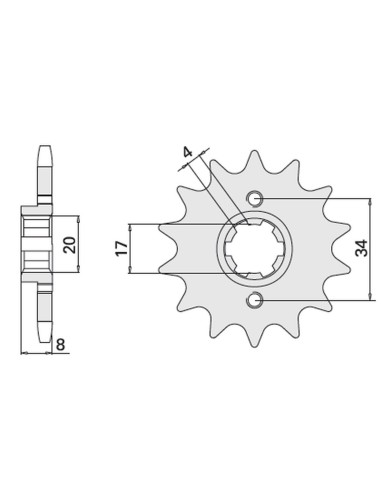 CHT ZĘBATKA PRZEDNIA 267 14 HONDA XL 350R (287-14K) (JTF1263.16)