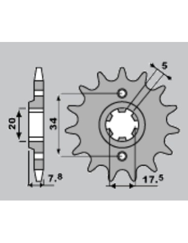 PBR ZĘBATKA PRZEDNIA 279 13 18NC (ŁAŃC. 520)