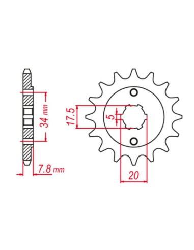 GROSSKOPF PROMOCJA ZĘBATKA PRZEDNIA 279 13 HONDA XR 250R '90-'96, CRF 150 '03-'18, CRF 230 '03-'19 (JTF327.13)