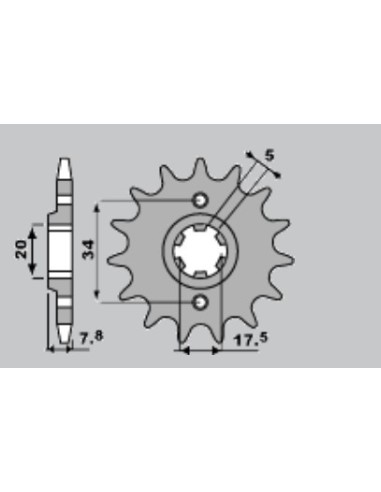 PBR ZĘBATKA PRZEDNIA 279 14 18NC NSR 125/ VT 125 (JTF327.14) (ŁAŃC. 520)