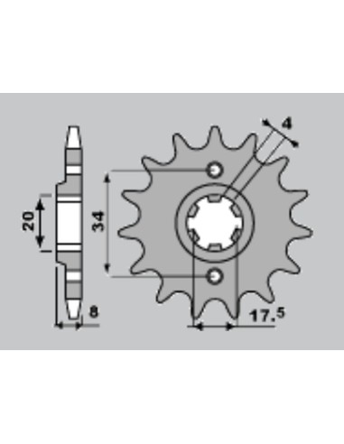 PBR ZĘBATKA PRZEDNIA 328 13 18NC HONDA NSR 125 89-93 (ŁAŃC. 520)