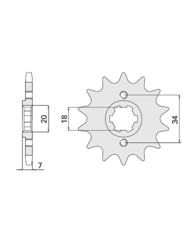 CHT ZĘBATKA PRZEDNIA 329 13 HONDA MTX 125R, CA125 REBEL (JTF329.13) (329-13)