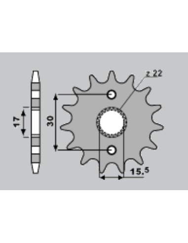 CHT ZĘBATKA PRZEDNIA 332 14 (A4250273140) HONDA CR 80/85