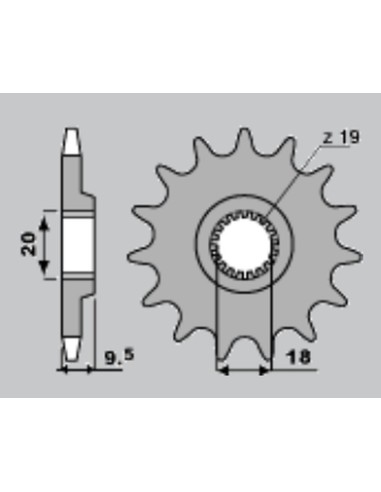 PBR ZĘBATKA PRZEDNIA 333 13 18NC HONDA CR 125 (86) (ŁAŃC. 520)