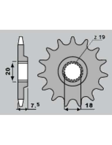 CHT WYPRZEDAŻ ZĘBATKA PRZEDNIA 340 13 HONDA CR 125 87-03 (ŁAŃC. 520) (JTF326.13)