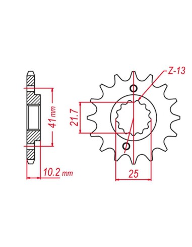 GROSSKOPF PROMOCJA ZĘBATKA PRZEDNIA 345 15 APRILIA 650 PEGASO '05-'09, HONDA NX 650 '89-'01, YAMAHA MT-03 '06-'12, XT 660