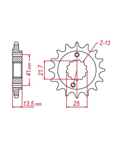 GROSSKOPF PROMOCJA ZĘBATKA PRZEDNIA 346 16 HONDA VT600C '90-'07, XRV650 '88-'90 (JTF296.16)