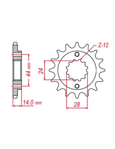 GROSSKOPF PROMOCJA ZĘBATKA PRZEDNIA 348 17 HONDA VT 750C '98-'07), VT 750 DC '01-'07, VT 750 RS/S '10-'13 (JTF1372.17)