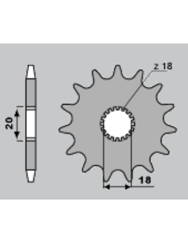 PBR ZĘBATKA PRZEDNIA 393 14 18NC (ŁAŃC. 520)