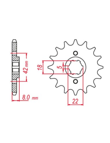 GROSSKOPF PROMOCJA ZĘBATKA PRZEDNIA SUZUKI PE 250 '78-'82, RM 250 '79-'81, RM 400 '78-'80 (JTF431.13) (ŁAŃC. 520)