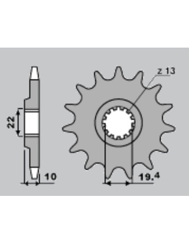 CHT ZĘBATKA PRZEDNIA 435 14 SUZUKI RM 250 ,DR 350