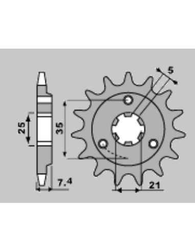 PBR ZĘBATKA PRZEDNIA 437 13 18NC (ŁAŃC. 520)