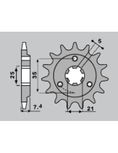 CHT ZĘBATKA PRZEDNIA 437 15 SUZUKI DR 600/650 (437-15) (JTF437.15)