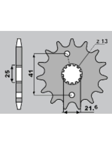 CHT ZĘBATKA PRZEDNIA 438 14 (A4250436140) SUZUKI DR 650