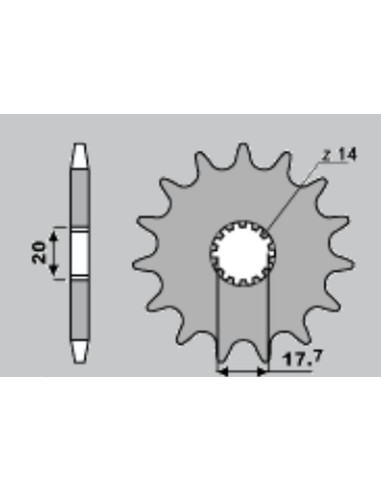 CHT ZĘBATKA PRZEDNIA 440 13 YAMAHA YZ 125 87-04 (564-13) (JTF564.13)