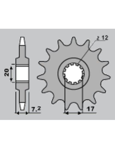 SIFAM ZĘBATKA TYLNA 4461 48 YAMAHA DT 50R 97-03, MBK 50 X LIMIT '00-'04 (ŁAŃC. 420) (JTR1832.48)