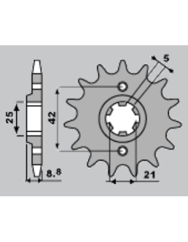 PBR ZĘBATKA PRZEDNIA 507 13 18NC KAWASAKI KX 250 86 (ŁAŃC. 520)