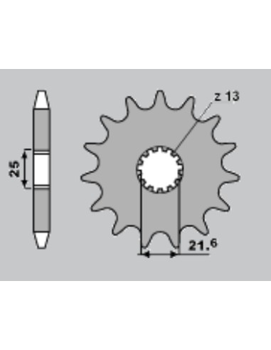 CHT ZĘBATKA PRZEDNIA 518 13 KAWASAKI KZ/GPZ 650/750 (518-13) (JTF518.13)