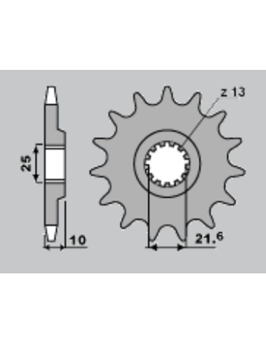 CHT ZĘBATKA PRZEDNIA 521 15 KAWASAKI Z 900, Z 1000A (521-15) (JTF521.15)