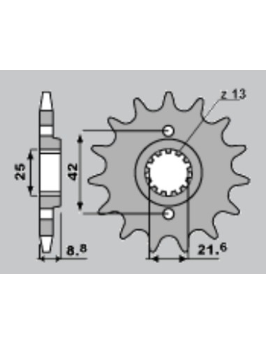 CHT ZĘBATKA PRZEDNIA 523 14 KAWASAKI EL 250 88-04