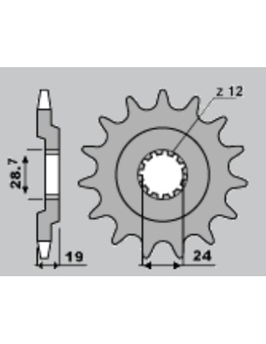 CHT ZĘBATKA PRZEDNIA 524 15 KAWASAKI GPZ 1100 (523-15)