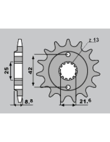 CHT ZĘBATKA PRZEDNIA 525 17 KAWASAKI ER5 97-06, KLE500 97-07 (JTF512.17)