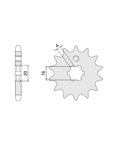 CHT ZĘBATKA PRZEDNIA 550 16 GILERA 125 84-88 (601-16)