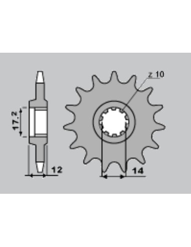 CHT ZĘBATKA PRZEDNIA 553 14 GILERA 50 91-96 (599-14) (ŁAŃC.415)