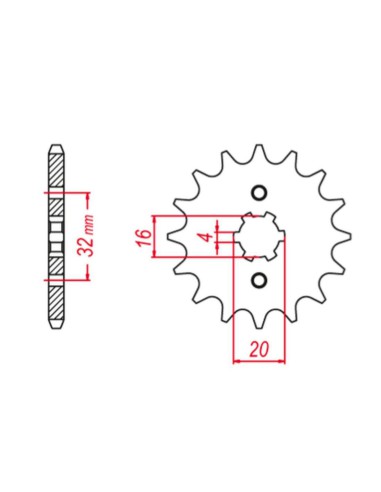 GROSSKOPF PROMOCJA ZĘBATKA PRZEDNIA 554 15 / 2182 15 YAMAHA WR 125R/X '09-'15, YZF 125R '09-'20, MT 125 '15-'20 (-1), DT 80LC