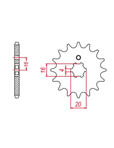 GROSSKOPF PROMOCJA ZĘBATKA PRZEDNIA 560 15 KAWASAKI KX 60 '83-'01, KX 65 '00-'20, KX 80, KX 85 '01-'20, KX 100 '89-'21' SUZUKI