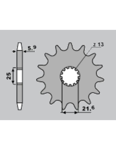 GROSSKOPF PROMOCJA ZĘBATKA PRZEDNIA 565 12 KAWASAKI KXF 450 '06-, YAMAHA YZF 400/426/450 (JTF565.12)