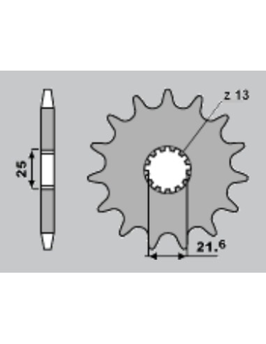 CHT ZĘBATKA PRZEDNIA 566 17 KAWASAKI VN 800 VULCAN '95-'05, SUZUKI GSX-R 1000 '01-'08, SV 1000 '03-'06, TL 1000S/R '97-'02, GSX