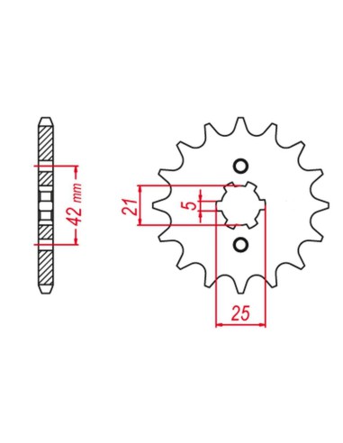 GROSSKOPF PROMOCJA ZĘBATKA PRZEDNIA 569 14 YAMAHA YZ 250 '80-'98, YFZ 350 BANSHEE '89-'06 KAWASAKI KX 250 '87-'96, KX 500