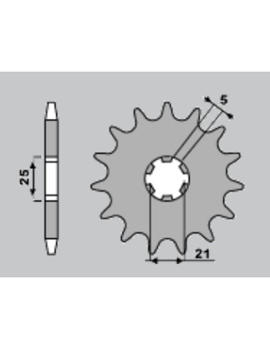 CHT ZĘBATKA PRZEDNIA 569 14 (569-14) 569 14 KAWASAKI KX 250 '87-'98, YAMAHA YZ 250 '77-'98, XV 250`89-15 (JTF569.14) (ŁAŃC. 520)