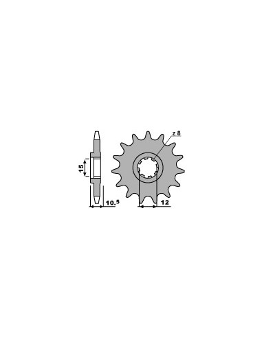 PBR ZĘBATKA PRZEDNIA 595 13 18NC APRILIA 50 86-91 (ŁAŃC. 415)