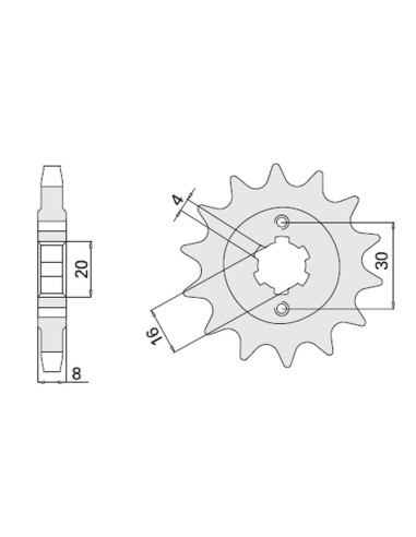 CHT ZĘBATKA PRZEDNIA 718 13 HUSQVARNA 125 '89-'94 (JTF718.13) (718-13)