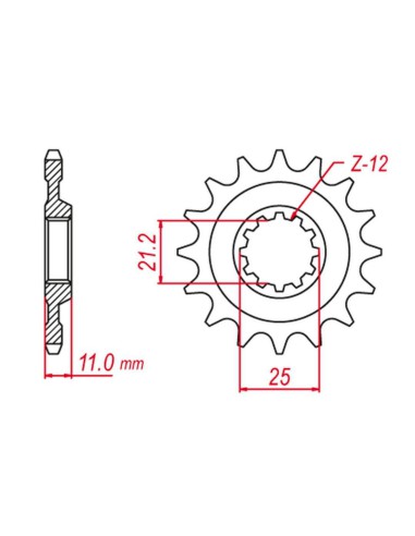 GROSSKOPF PROMOCJA ZĘBATKA PRZEDNIA 727 14 HUSQVARNA TC/TE 250 '02-'03, TC 450 '02-'10, TC 510 '05-'10, SMR 510 '06-'10